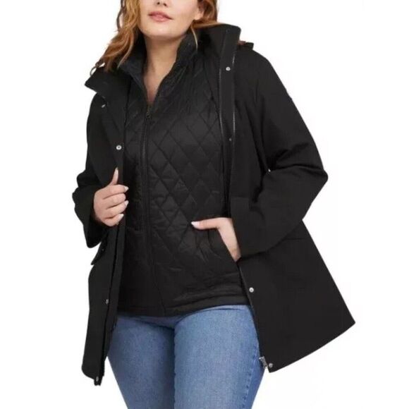 Lands' End Jackets & Blazers - Lands' End Women's 3-in-1 Systems Jacket w/ Removeable Puffer Vest Black Size L